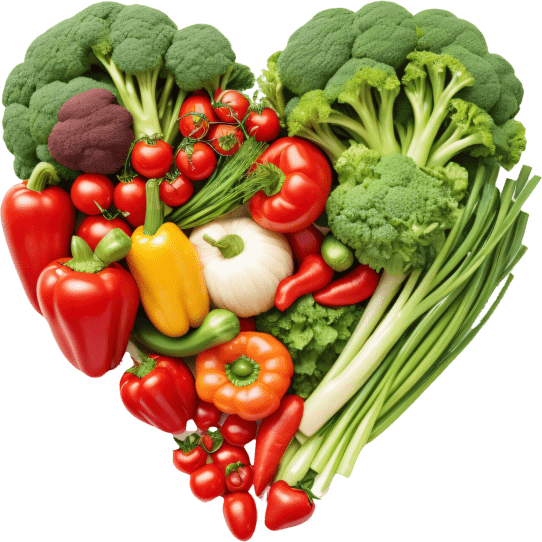 Cœur de légumes frais : brocolis, poivrons, tomates, chou-fleur et cébettes